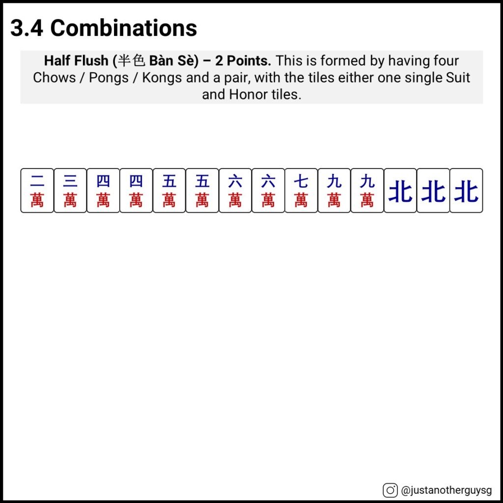 3.4 Mahjong Combinations - Half Flush